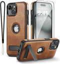 iPhone Premium Luxurious Original Leather Cover With KickStand & MagSafe