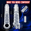 [Discreet Shipping+Free water-based lubricant included]🔥 Bigger, Harder & Texturized  💦 The Explosive Vibrating Wolf-Tooth Crystal Sleeve 💦