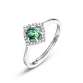 S925 Sterling Silver Natural Moss Agate Ring | Drop Shape Forest Jewelry
