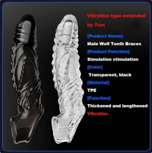 [Discreet Shipping+Free water-based lubricant included]🔥 Bigger, Harder & Texturized  💦 The Explosive Vibrating Wolf-Tooth Crystal Sleeve 💦